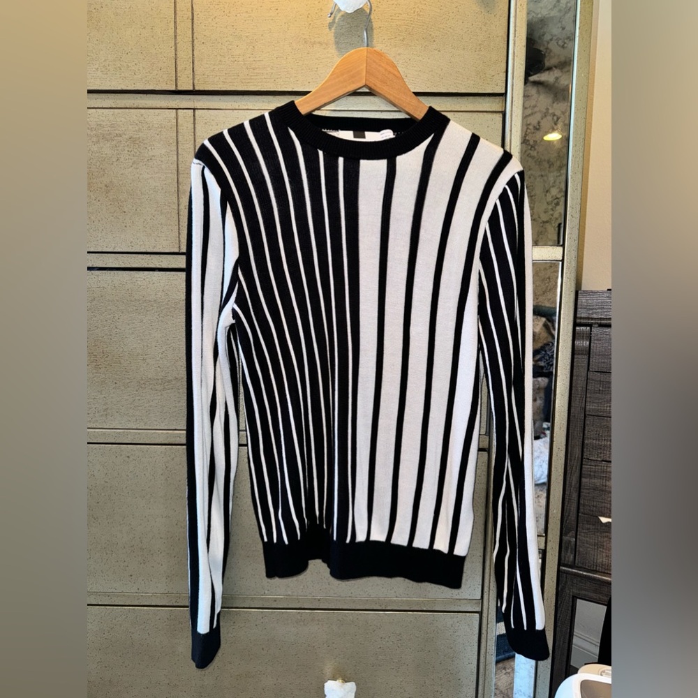Topman Men’s black and white striped Sweater